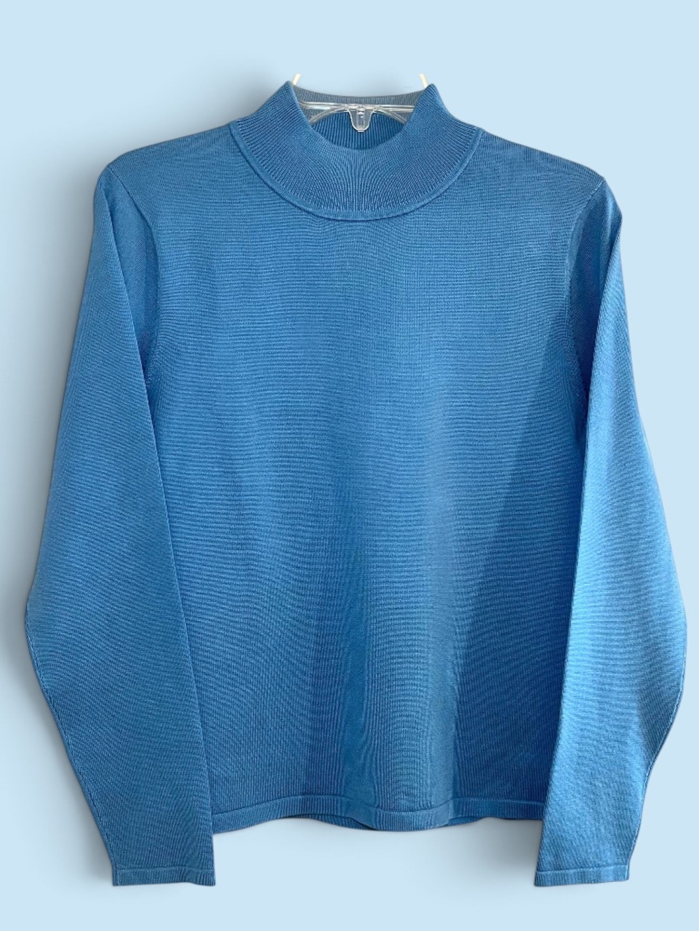 Pendleton Silk-Blend Mock Neck Sweater Blue Size M